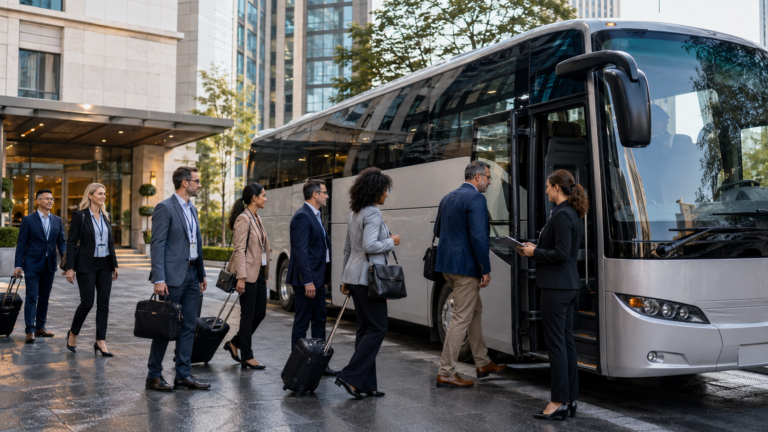 transport grupy z hotelu na konferencję